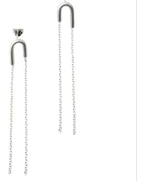 Bold Manifest Designs Geometric Chain Drop Earrings X Unbound - White