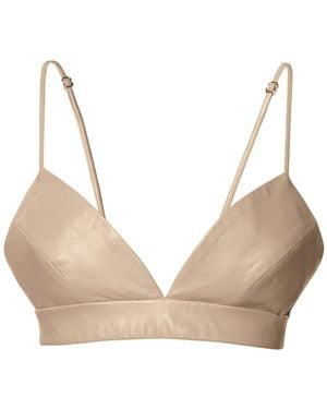AGGI by HALEWSKI Neutrals Asha Cool Vegan Leather Bralette - Natural