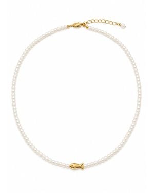 Lalinde Golden Flow Necklace - White