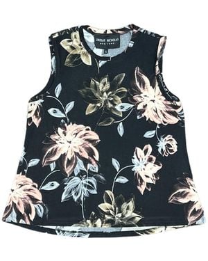 Lindsay Nicholas New York Sleeveless Floral Jersey Shell - Blue
