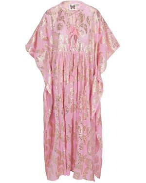 Meghan Fabulous Palm Springs Sparkle Caftan Maxi Dress - Pink