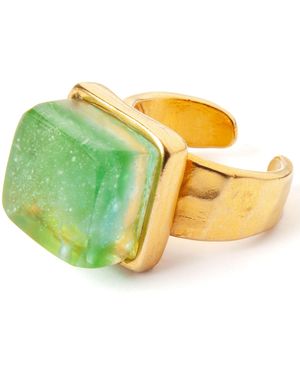 Smart Glass Jewelry Recycled Glass Mosaic Cube Confetti Ring - Yellow
