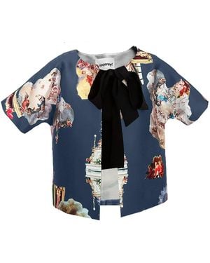 Maxjenny Cropped Jacket With Bow - Blue