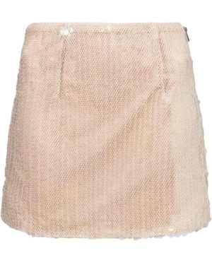 Amy Lynn Neutrals Dolce Sequin Mini Skirt - Natural