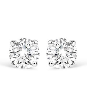 Haus of Brilliance 14K 1.0 Carat Lab Grown Diamond Solitaire Stud Earrings - Metallic