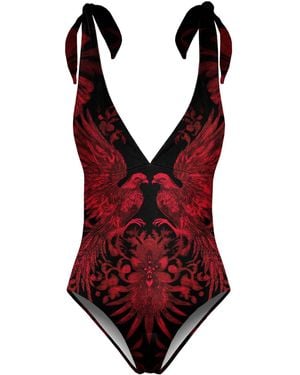 Aloha From Deer Nocturne One Piece Swimsuit - Red
