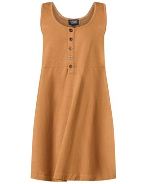 Known Supply Button Up Sleeveless Dress - Brown