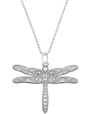 CarterGore Large Dragonfly Pendant Necklace - Metallic