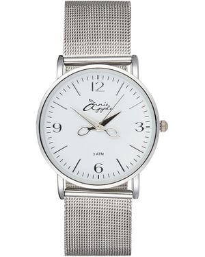 Bermuda Watch Company Annie Apple Alore/ Mesh Strap Hairdresser Scissor Hands Wrist Watch - Metallic