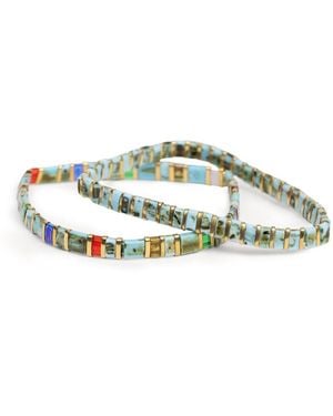 Saachi Stretch Bracelet Set - Green