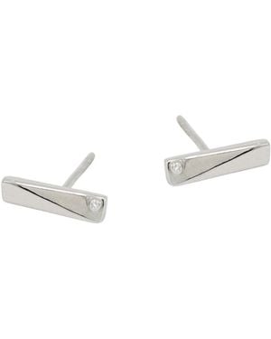Cier Flex Diamond Stud Earrings - White