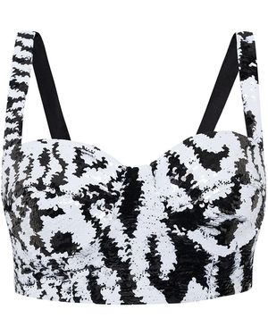 OSCARMORRIS Zebra Sequin Top - Black