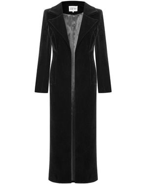 Roqaia Fashion House Velvet Coat - Black