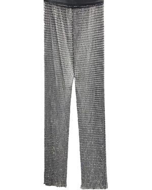 HIGH HEEL JUNGLE by KATHRYN EISMAN Siren Crystal Mesh Trousers - Small Medium - Grey