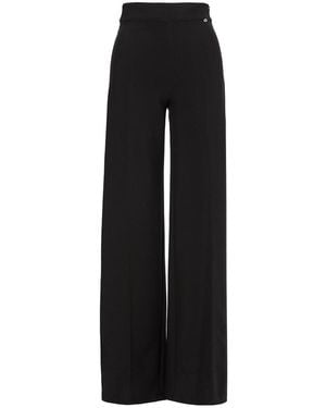 Nissa Crystal-Embellished Cut-Out Trousers - Black