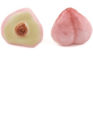 H2 Studio Peach It Non-Symmetrical Porcelain Earrings - Pink