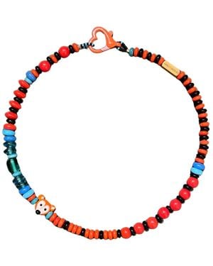 Desert Lobby Foxy – Playful & Glass Necklace With Handmade Murano Fox Charm - Red