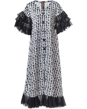 By Moumi Angelica Dress Half Moon Pearlised Satin - Black
