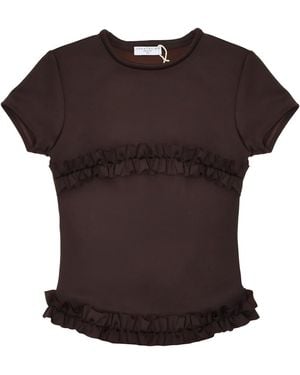 28Natelier Ruffled Tee - Black