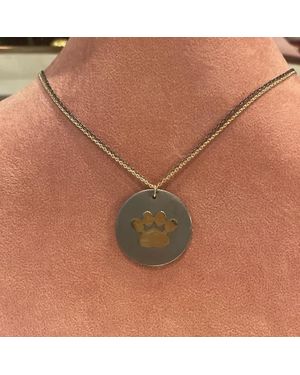 Ecce | Artisan Diamonds 14K Solid Paw Necklace Titanium Customized - Brown