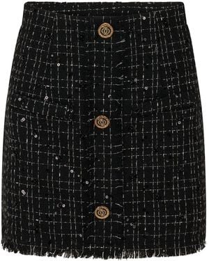 GOD SAVES QUEENS Asap Tweed Skirt - Black