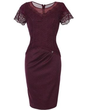 Luna Fashion House Burgundy Lace Cocktail Dress, Jody - Purple