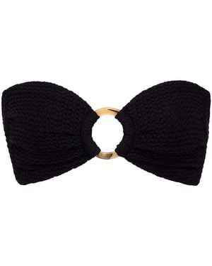 Montce Crochet Tori Bandeau Bikini Top - Black