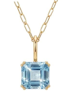 Dainty London Solid Large Topaz Necklace - Blue