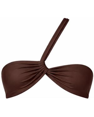 Belletage Swimwear The Loop One Shoulder Top - Brown