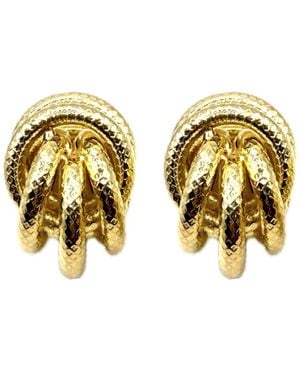 Achala Handcrafted Uptown Girl Statement Earrings - Metallic