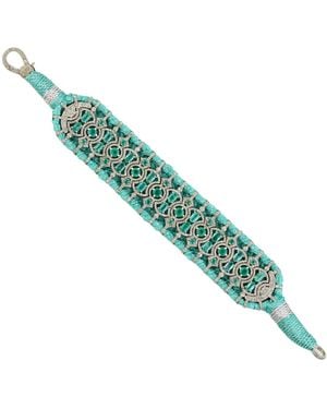 Artisan Emerald & Diamond Silk Bracelet - Green