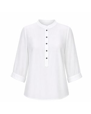 Smart and Joy Lightweight Batwing-Sleeve Shirt - White