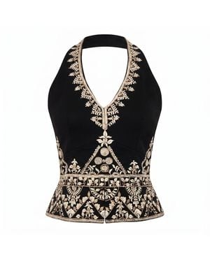 International Appeal Embroidered Tailored Vest - Black