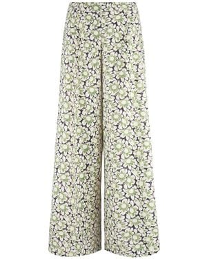Traffic People Floral Anglaise Wide Leg Rene Trousers - Multicolour