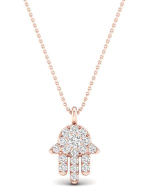 Artisan Natural Diamond Hamsa Pendant - Metallic