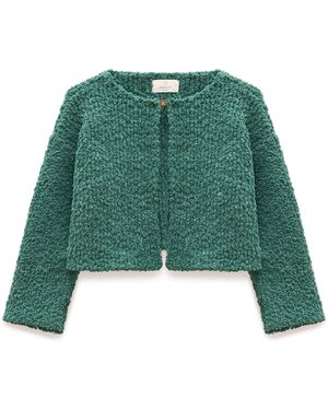 Peraluna Kayla Crop Knit Cardigan - Green