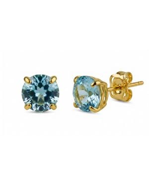 Spero London 9Ct Topaz Stud Earrings - Blue