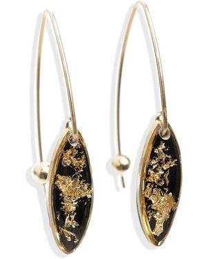 Kate Koel Midnight Art Deco Filled Drop Earrings - Metallic