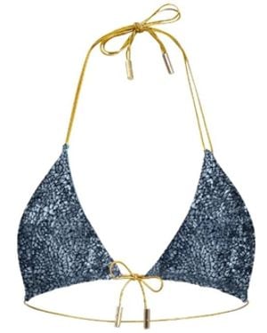 Capri Swim™ Mosaic Reversible Bikini Top - Blue