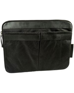 VIDA VIDA Leather Trim Laptop Travel Pouch - Black
