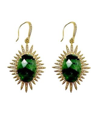 Farra Epidote Hook Earrings - Green