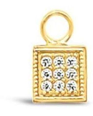 Lutiro Single Earring Square Cz Charm - Metallic