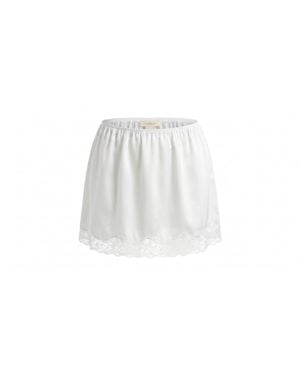 Underflirty Clara Mini Silk Skirt - White