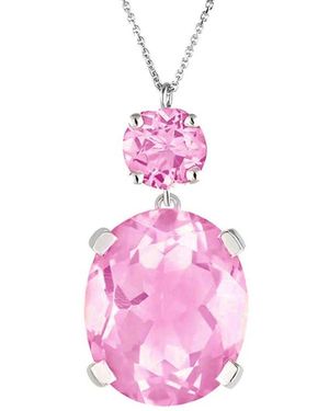 Augustine Jewels Sterling Topaz Drop Necklace - Pink