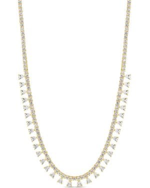 SHYMI Three Mm Drop Tennis Necklace - Metallic