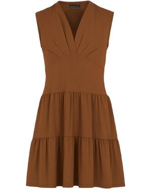 Conquista Cinnamon Micromodal-Blend Jersey Sleeveless Dress - Brown