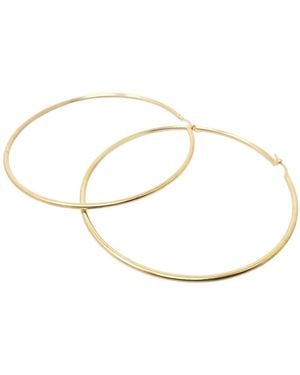 Harfi Elegant And Timeless Extra Large Plated Hoop Earrings - White
