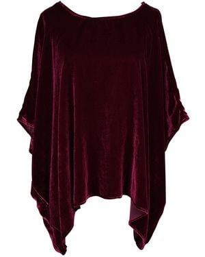 Jennafer Grace Plumberry Silk Velvet Scarf Top - Purple