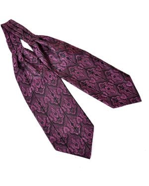 DAVID WEJ Self Tie Paisley Cravat – - Purple