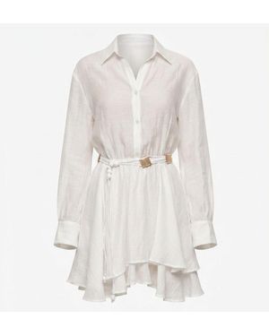 Monlicia Alora Tencel Mini Shirt Dress - White